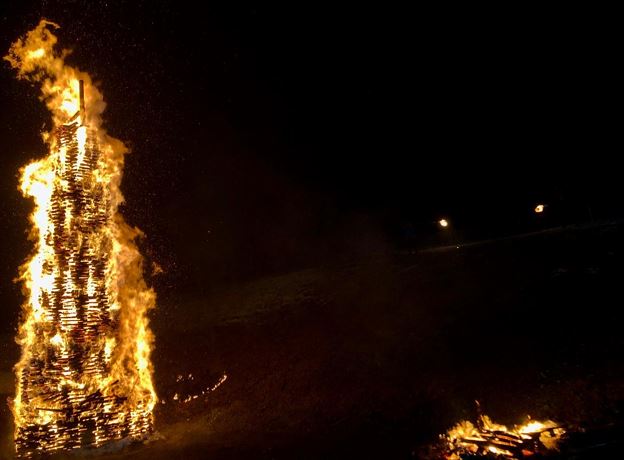 'Funken' bonfire tradition in Brand
