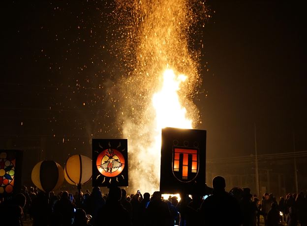 'Funken' bonfire tradition in Bürs